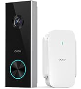 aosu 2K Wireless Doorbell Camera with aosuBase, Battery Powered, 2.4G WiFi | AI Human Detection, ...