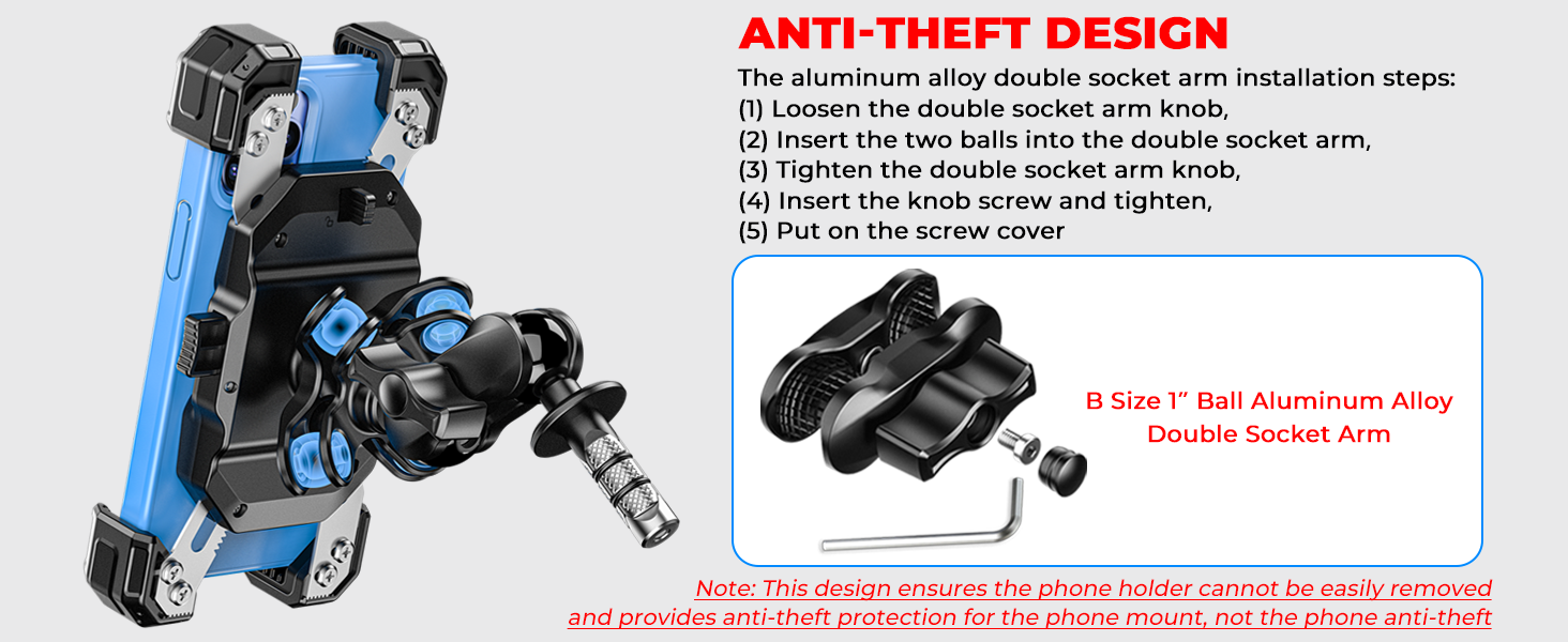 motorcycle phone mount with vibration dampener