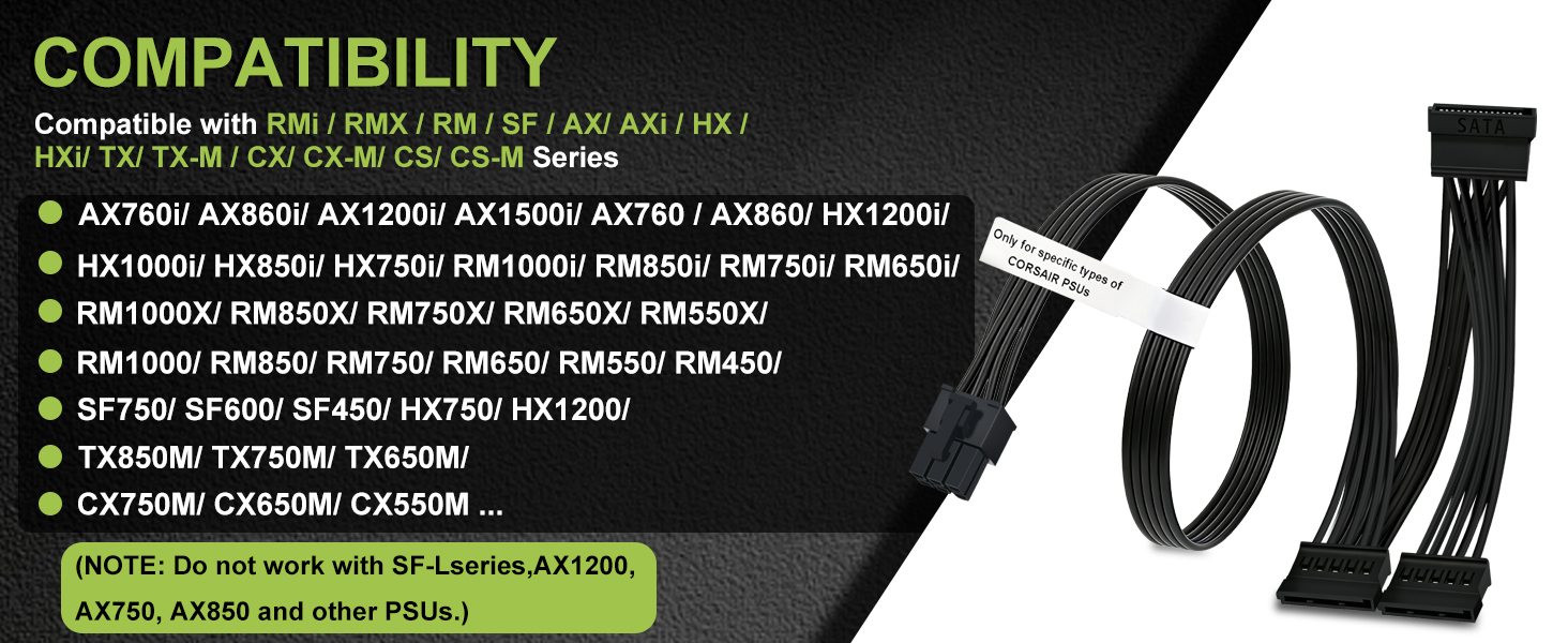 SATA Power Cable for Corsair PSUs