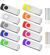 ABLAZE 32GB Flash Drive 10 Pack, USB 2.0 Memory Stick with Lanyards Swivel Thumb Drives Bulk 32GB...