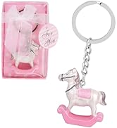 YGMONER Classic Design Rocking Horse Keychains, Cute Keyring Backpack Pendant for Birthday Christ...