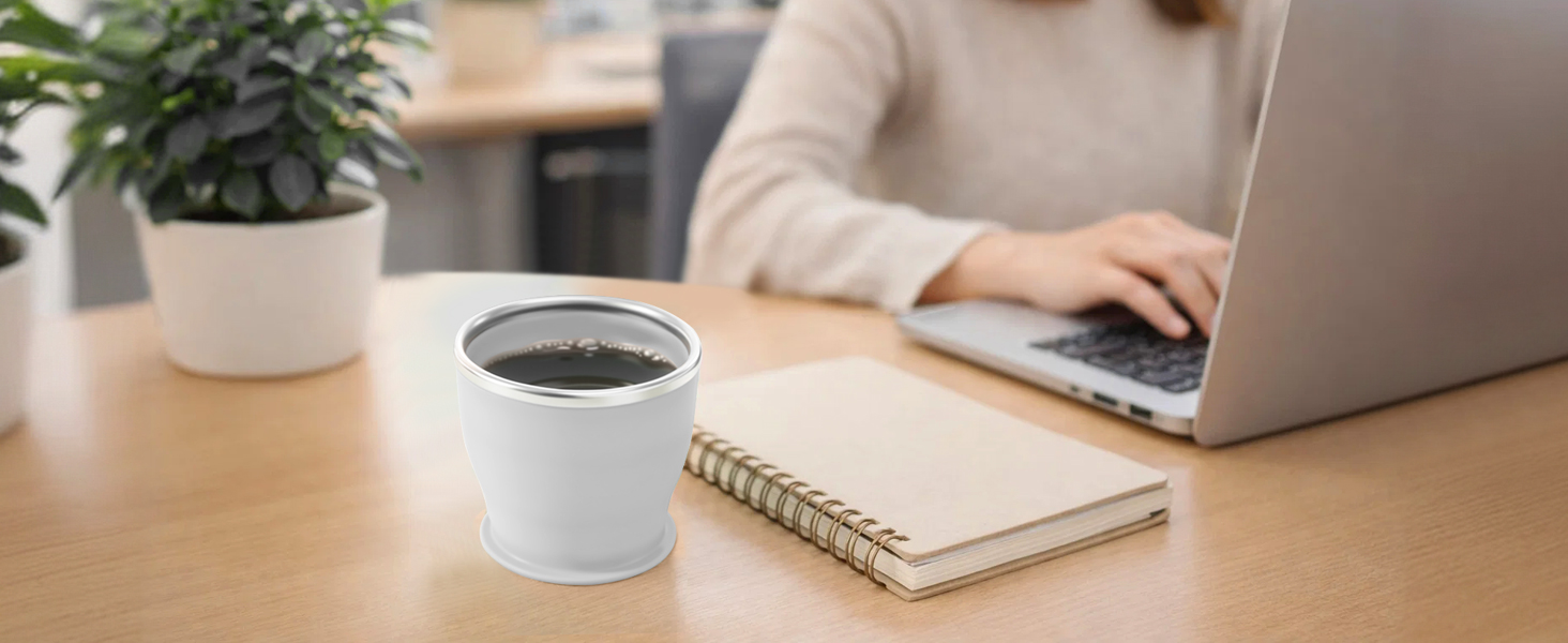 Used as a coffee cup in the office