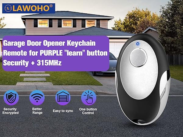 garage door keychain purple