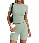 Trendy Queen 2 Piece Summer Cute Workout Sets Gym Short Set Pilates Yoga Outfits Going Out Spring...