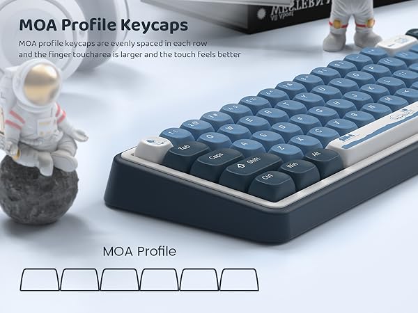 Apollo PBT Keycap Set,Blue/Dark Blue/White Custom Keycaps, Dye Sublimation Keyboard caps,MOA Profile