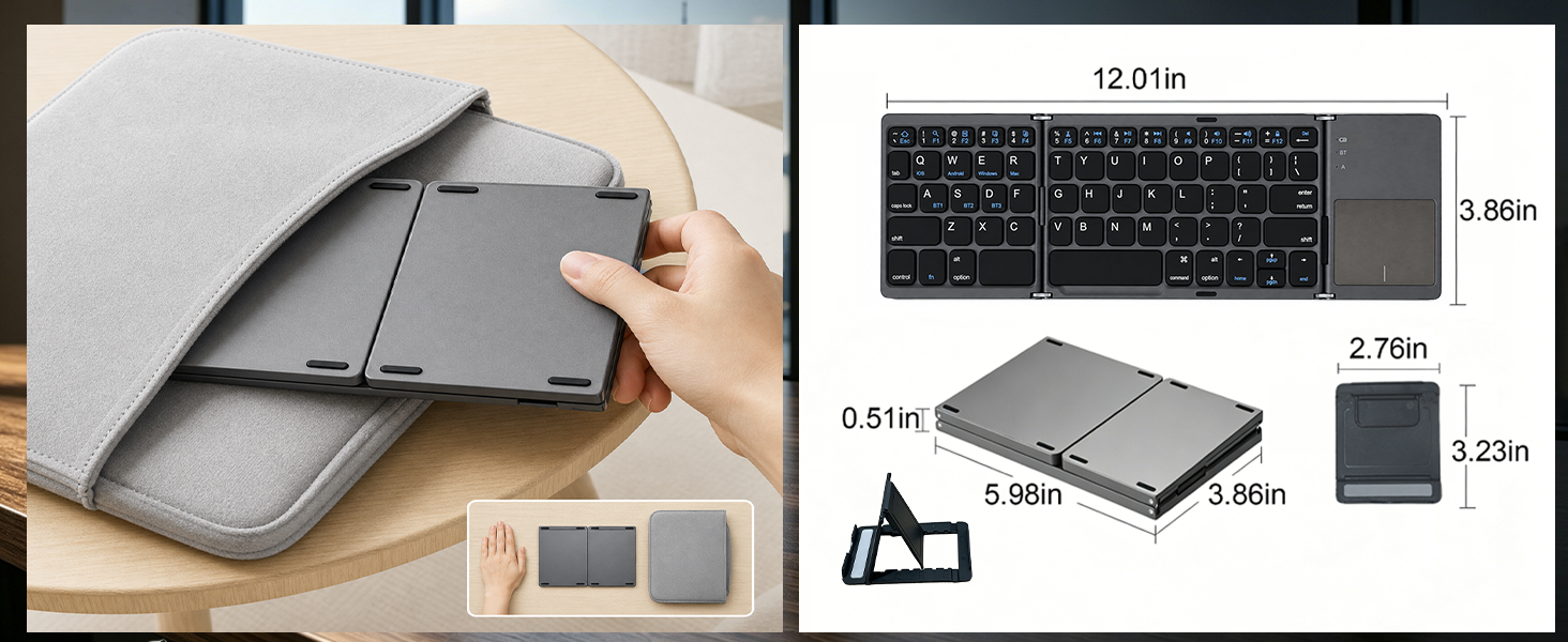 Foldable Keyboard with Touchpad