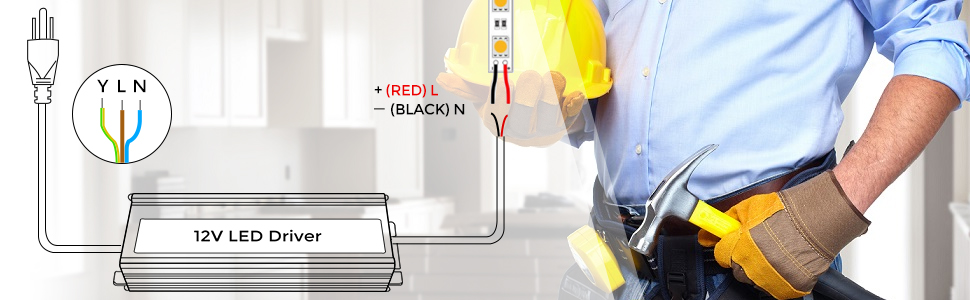 How to connect 12V LED POWER SUPPLY