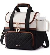 LOVEVOOK Insulated Lunch Bag For Women,Large Double Deck Adult Lunch Box,Teacher Lunch Tote Bag W...