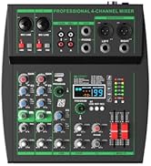 Doslnlya MW-4 Professional 4-Channel Portable Sound Console Bluetooth 5.0 USB Sound Card 99 Audio...