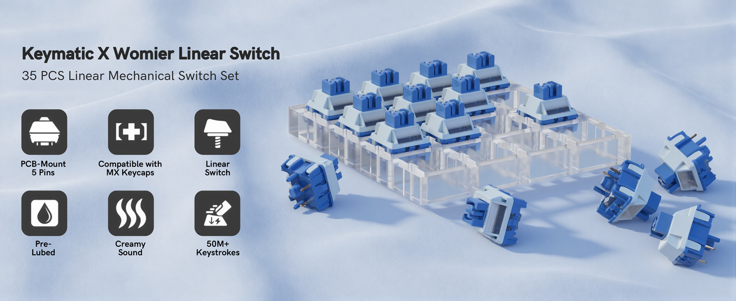 Keymatic X Womier Blossom Keyboard Switch (Abyss 35pcs)