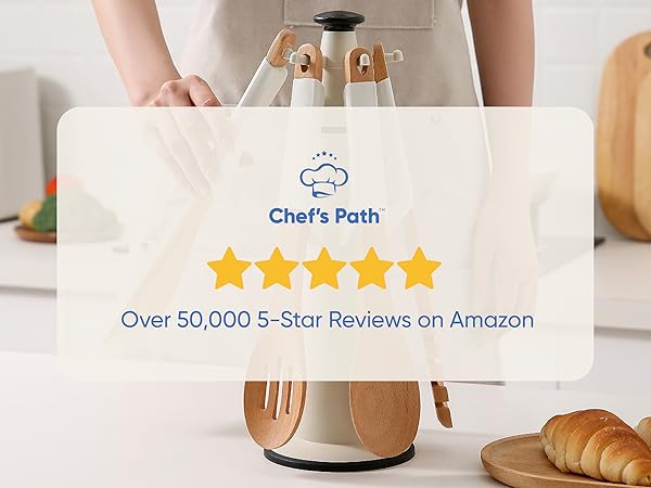 Wooden Cooking Utensils Set White 