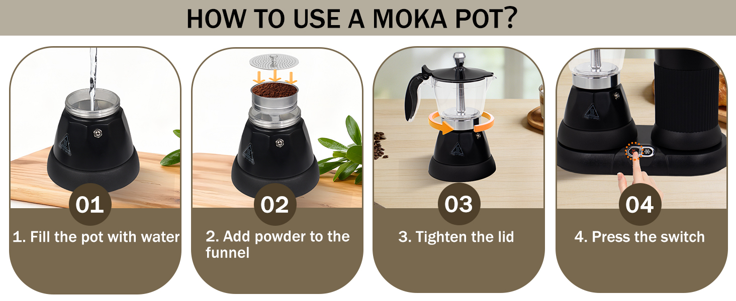 2-in-1 Milk Frother Electric Foam Maker and Moka Coffee Maker Espresso Maker
