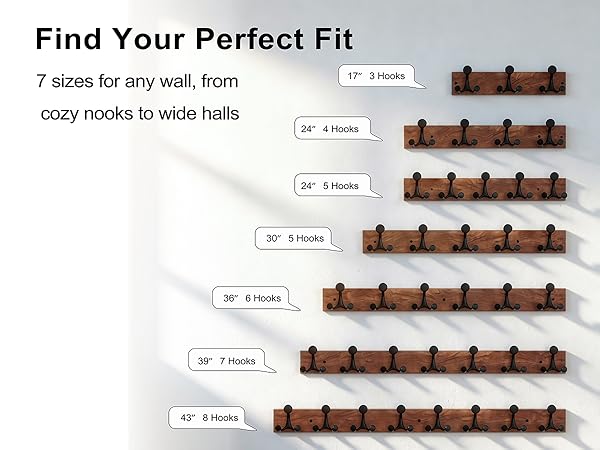 SKOLOO wall-mounted coat racks are available in different sizes and colours