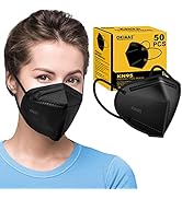 OKIAAS 50 Pack KN95 Face Mask, 5-Layer masks disposable kn95 Black,Face Protection Against PM2.5,...