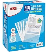 Rubex Sheet Protectors 8.5 x 11 inch Clear Page Protectors Plastic Sleeves Reinforced 11 Hole fit...