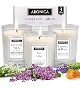 Aronica Floral Candle Set, Lily of The Valley, Pure Lilac, Lavender Honey, Velas Aromaticas para ...