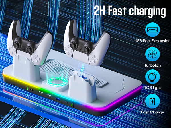 ps5 docking station with cooling fan