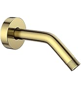 YASFEL Brushed Gold Shower Arm 6" Shower Extension Arm Pipe with Flange and Teflon Tape for Showe...
