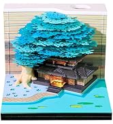 3D Time Piece Calendar, 2027 Desk Calendar With LED Light, 3d Tree Memo Pad Creative Desk Calenda...