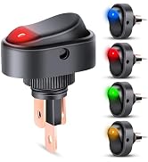 Nilight 5PCS LED Lighted Rocker Switch 12V Illuminated ON Off Toggle Switch 30A 3Pin SPST Oval Sh...