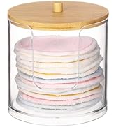 Tbestmax Plastic Cotton Round Holder and Dispenser, Clear Bathroom Organizer Storage for Cotton P...