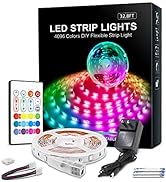 RGB LED Strip Lights 32.8ft,4096 DIY Colors Rope Lights with Memory Function, Self-Adhesive Color...
