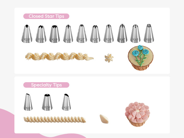 piping bags and tips set