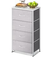 AODK Dresser for Bedroom with 4 Storage Drawers, Small Dressers Chest of Drawers Fabric Dresser w...