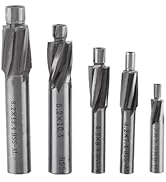 Ausenzup Counterbore Drill Bit, 5pcs M3-M8 Countersink End Mill Cutter Slot Drill Bits Tool 4 Flu...