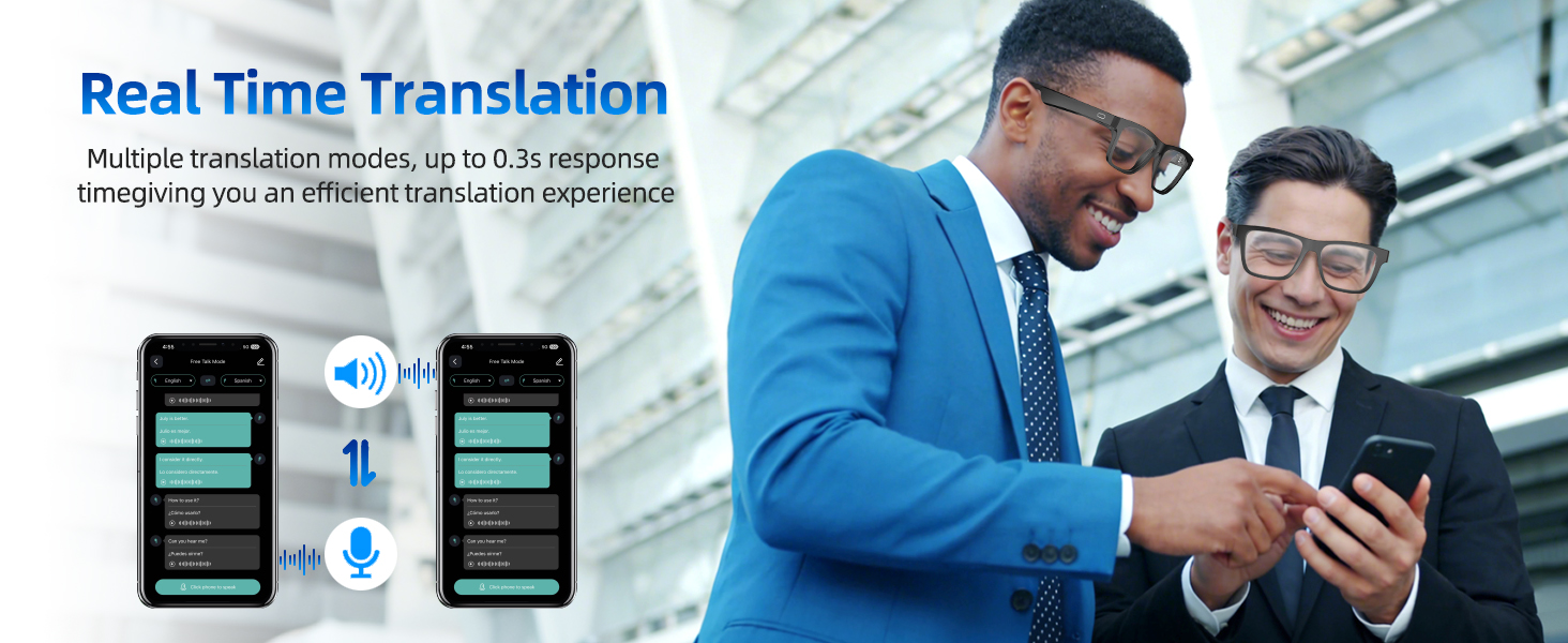 Ai Smart Translation Glasses for Men and Women with Chat GPT Bluetooth Glasses Music Playback