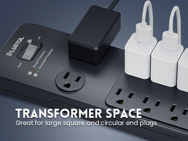 power strip surge protector usb c power strip 10ft 15ft 20ft 25ft extension cord black