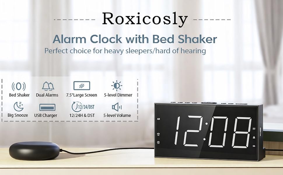 alarm clock with bed shaker