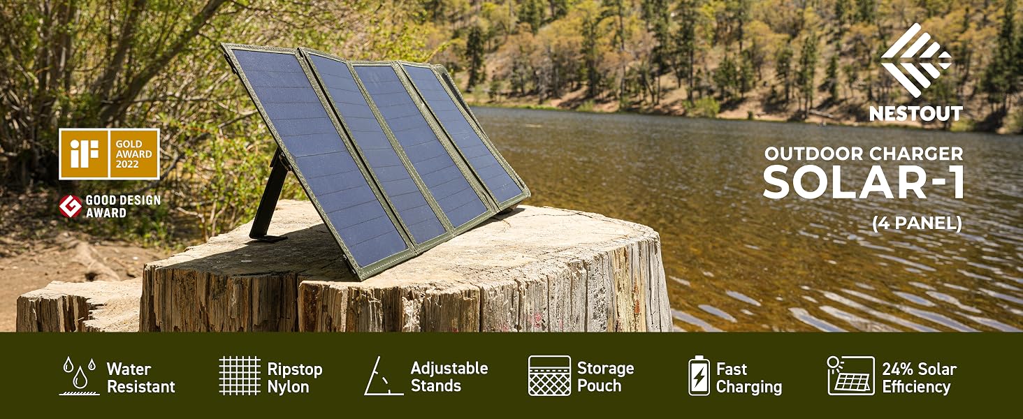 Nestout Outdoor Charger Solar 4 Panel