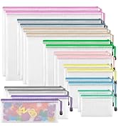 JARLINK 20PCS Mesh Zipper Pouch Bags, 8 Sizes Puzzle Bags with Zipper, Waterproof Zipper Pouches ...