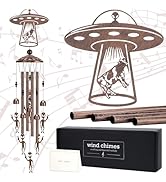 LIRAVENO Wind Chimes for Outside - Alien Decor Metal Windchime Outdoor Garden Yard Patio Backyard...