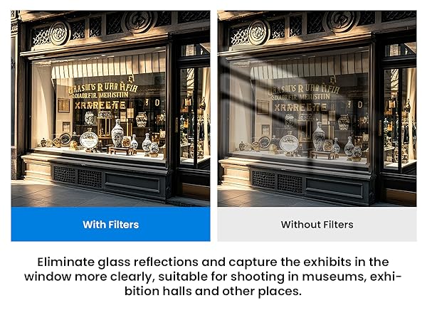 CPL Polarizing Filter for Glass Showcase