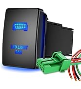 Nilight LED Light BAR Push Button Switch 12V ON Off Switch with Connector Wire Kit 1.28" x 0.87" ...