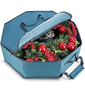 Hearth &amp; Harbor Wreath Storage Container - Hard Shell Christmas Wreath Storage Bag with Interior ...