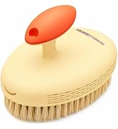 BUBBLEDANCE Natural Bristle Dry Brush for Lymphatic Drainage &amp; Cellulite, Ergonomic Pebble Base ...