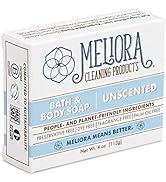 Meliora Cleaning Products Bath &amp; Body Soap Bar, Unscented