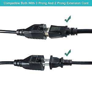 1875W Heavy Duty Black SJTW 14AWG Grounded 15A 125V AC Electrical Extension Cord 