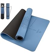 Yoga Mat Non Slip TPE Extra Wide Yoga Mat with Alignment Mark, 72"L x 32"W x 0.32"/0.24"Th (183cm...