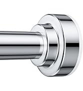 TEECK Shower Curtain Rod, 32-80 inch Adjustable Spring Tension Curtain Rod, Never Rust Anti-Slip ...