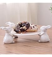 Binoster Easter Bunny Cake Stand,Ceramic Rabbit Easter Decor,Cake Stands for Party,Wedding Cake S...