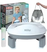 Nuby On-The-Go Portable Potty Seat - Travel Toilet Seat for Boys and Girls 18+ Months - Includes ...