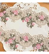 1 feet 6cm Wide Beige Venise Floral Lace Trim Edge Sewing Craft Flower Polyester Lace Fabric Embr...