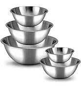 Meal Prep Stainless Steel Mixing Bowls Set, Home, Refrigerator, and Kitchen Food Storage Organize...
