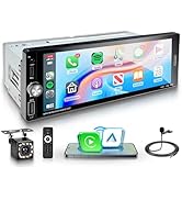 Car Stereo Single Din Wireless Carplay 6.9 inch Touch Screen Android Auto, Rimoody Car Radio with...