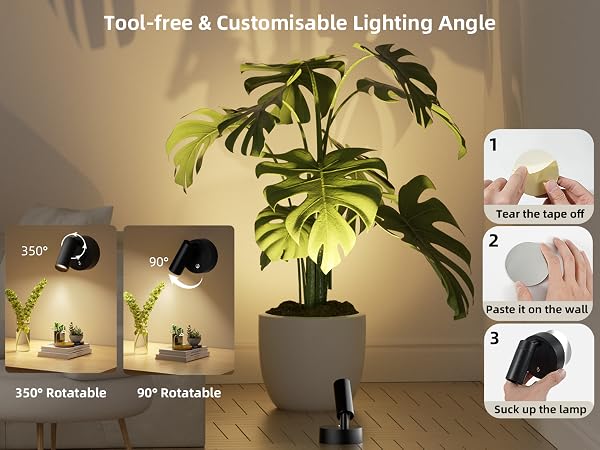 Spot Lights Indoor Wireless Uplights Indoor with Remote &amp;amp; Touch Dimmable 3CCT