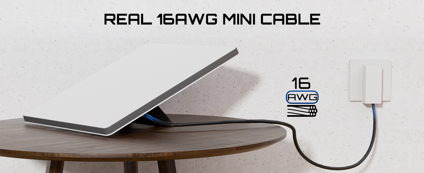 Starlink Mini Cable 16.4FT, 16AWG Replacement Starlink DC Power Cable